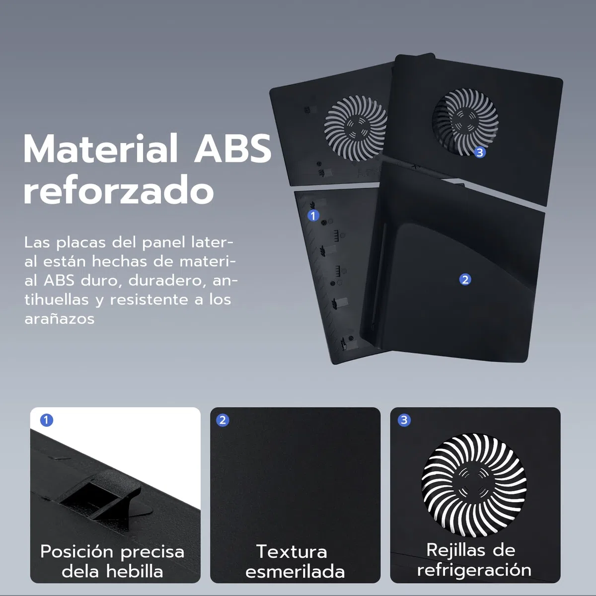 Mcbazel Placas Frontales para PS5 Pro, Cubiertas Ventiladas y Antiarañazos Compatibles con la Edición de Disco de PS5 Pro - Negro
