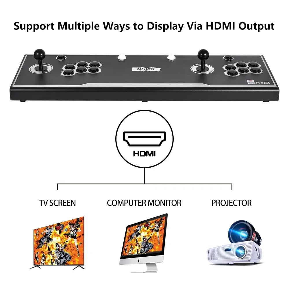 Unico Retro Arcade Console Stick, 44 Juegos SNK con licencia oficial precargados, Soporta salida AV y HDMI con 2 joysticks