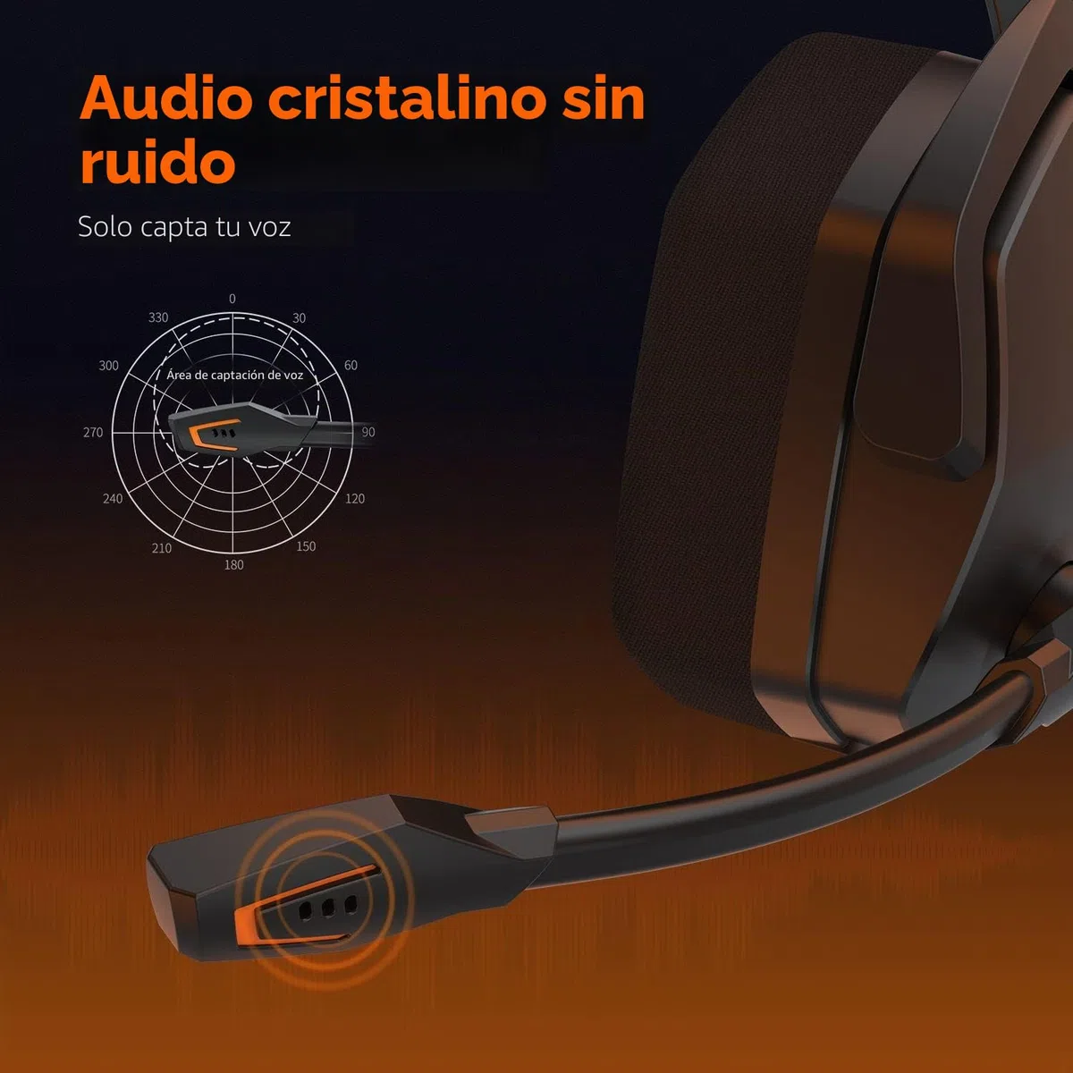 NUBWO N16 Auriculares con Cable - Micrófono con Cancelación de Ruido, Sonido Estéreo y Diseño Cómodo para PS5, PS4, XboxOne, NS, PC, Computadora Portátil y Mac - Naranja