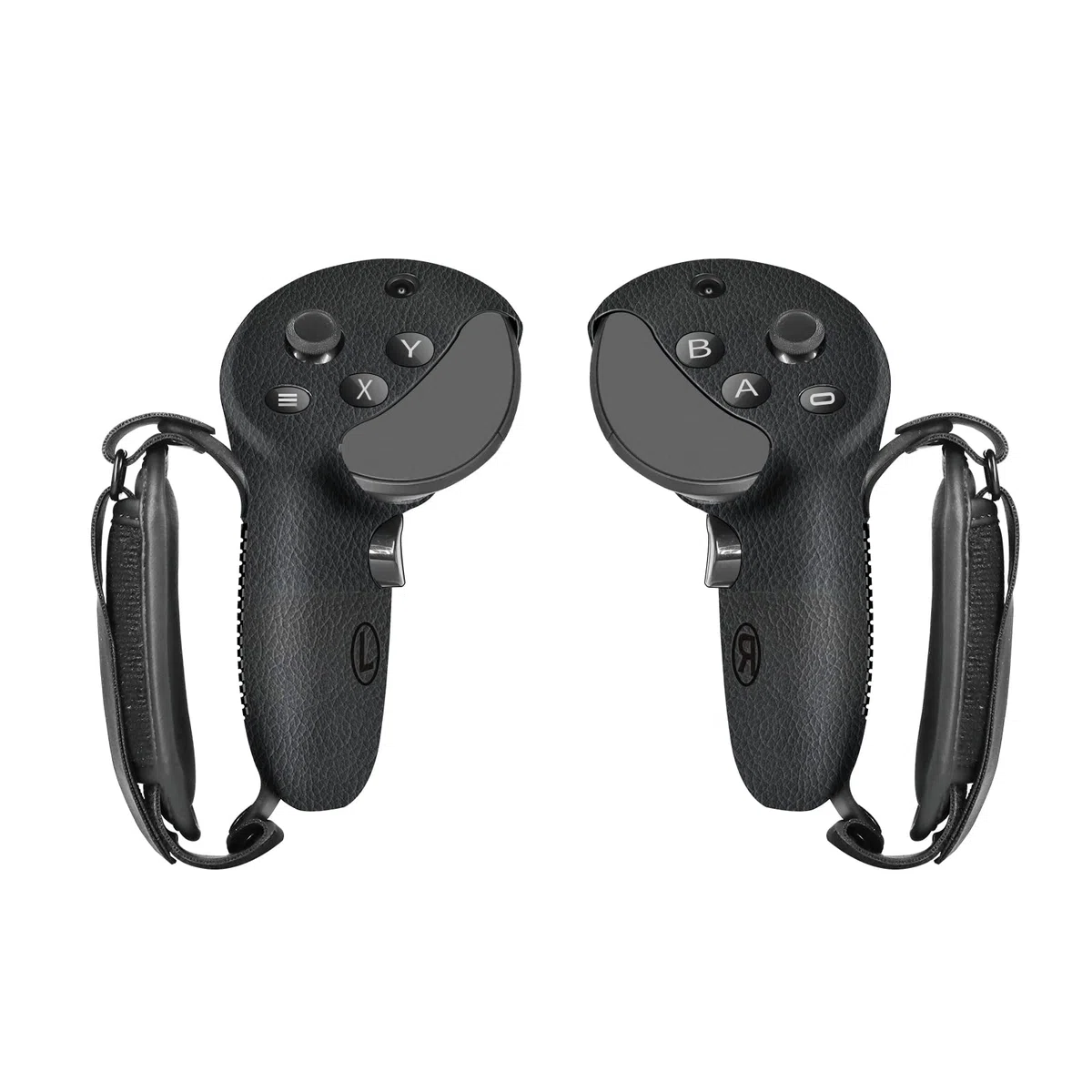 Globular Cluster QP2 Silicone Grips Covers for Meta Quest Pro Controller-Silicone Grip Cover Protector Equipped with Knuckle Straps with PU Leather Cushion Pad (Black)