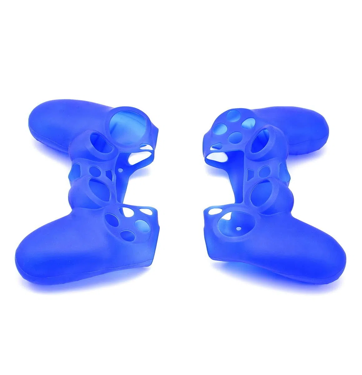2 fundas de goma de silicona suave de gel compatibles con el controlador Sony Playstation 4 PS4 (azul)