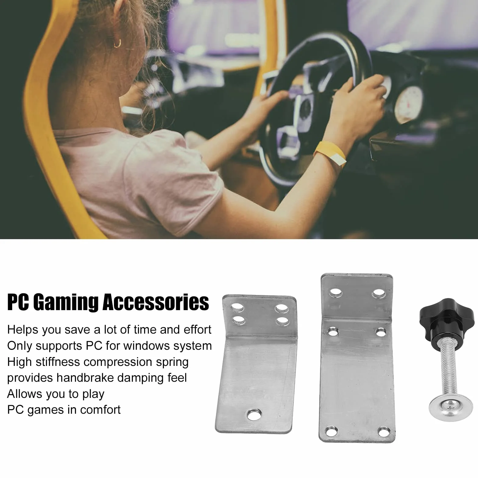 Soporte de Freno de Mano USB, Freno de Mano USB de 64 Bits para Juegos Sim Racing Soporte de Freno de Mano para G27 G25 G29 T500 T300 PC, Accesorio de Juego de Carreras de PC Plug And Play