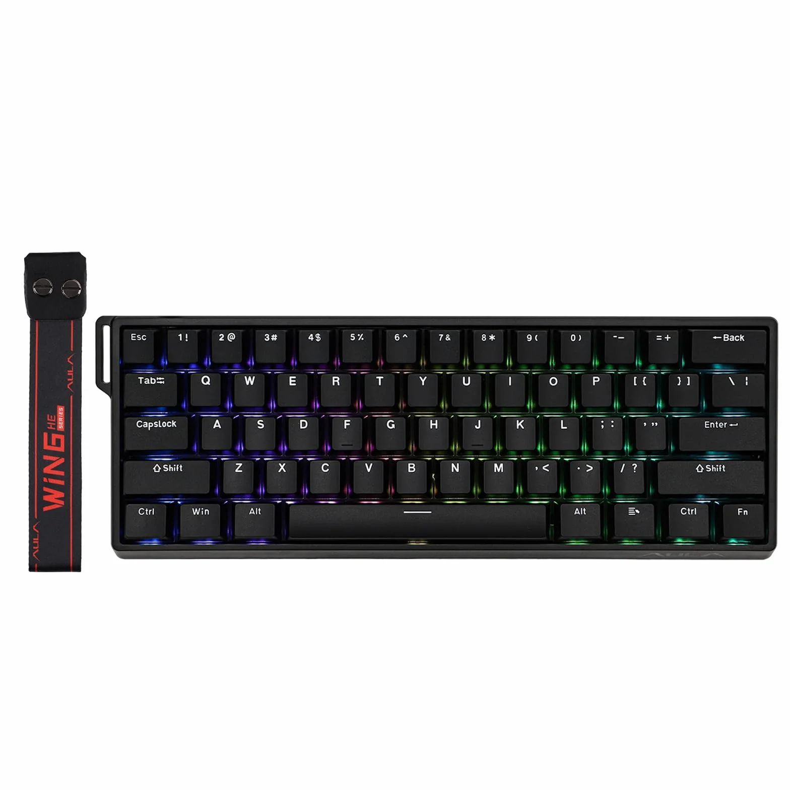 EPOMAKER Aula WIN60 HE Teclado Magnético 60% con Cable, Acción Ajustable, Tasa de Sondeo 8000Hz, Switches Hall Effect, Intercambiable en Caliente, para Juegos de FPS, QWERTY (Negro)