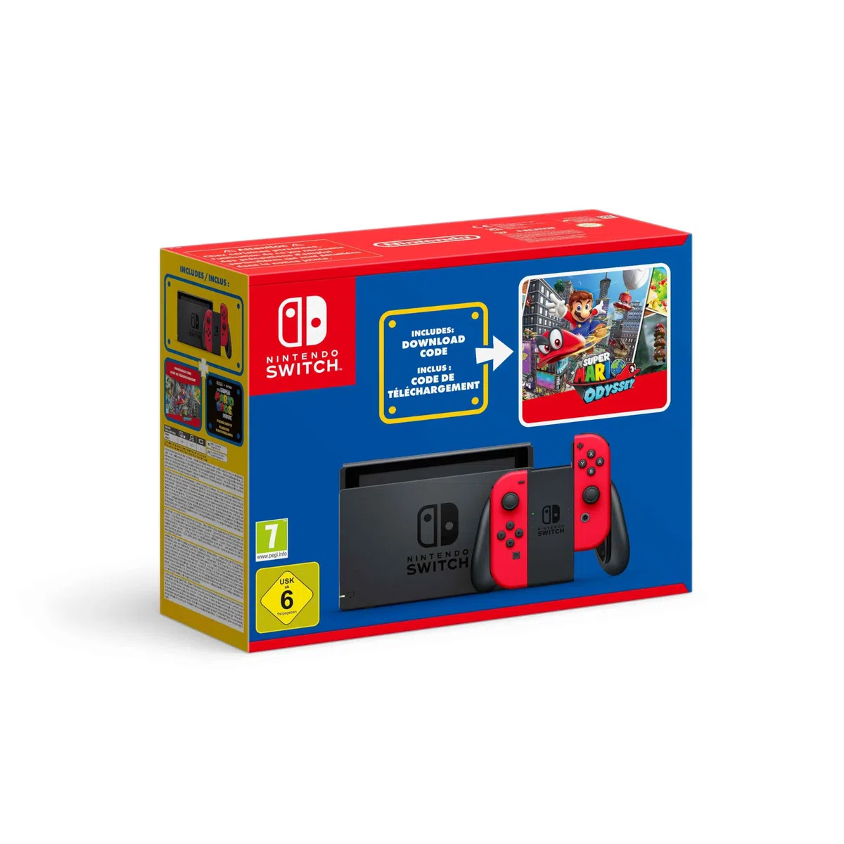 Nintendo Switch Red Super Mario Odyssey console de jeux portables 15,8 cm (6.2") 32 Go Wifi Rouge