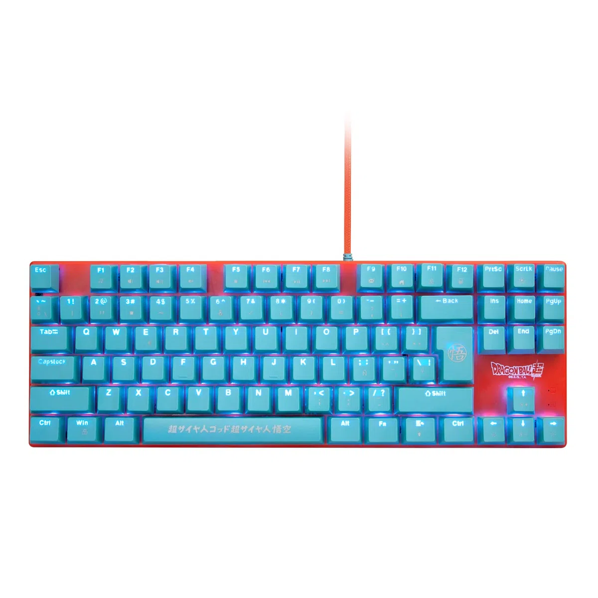 FRTEC - Teclado Mecanico Gaming con Cable, Dragon Ball Super Goku Compatible con PC, Mac, PS5, Switch, Xbox Series S|X (QWERTY)