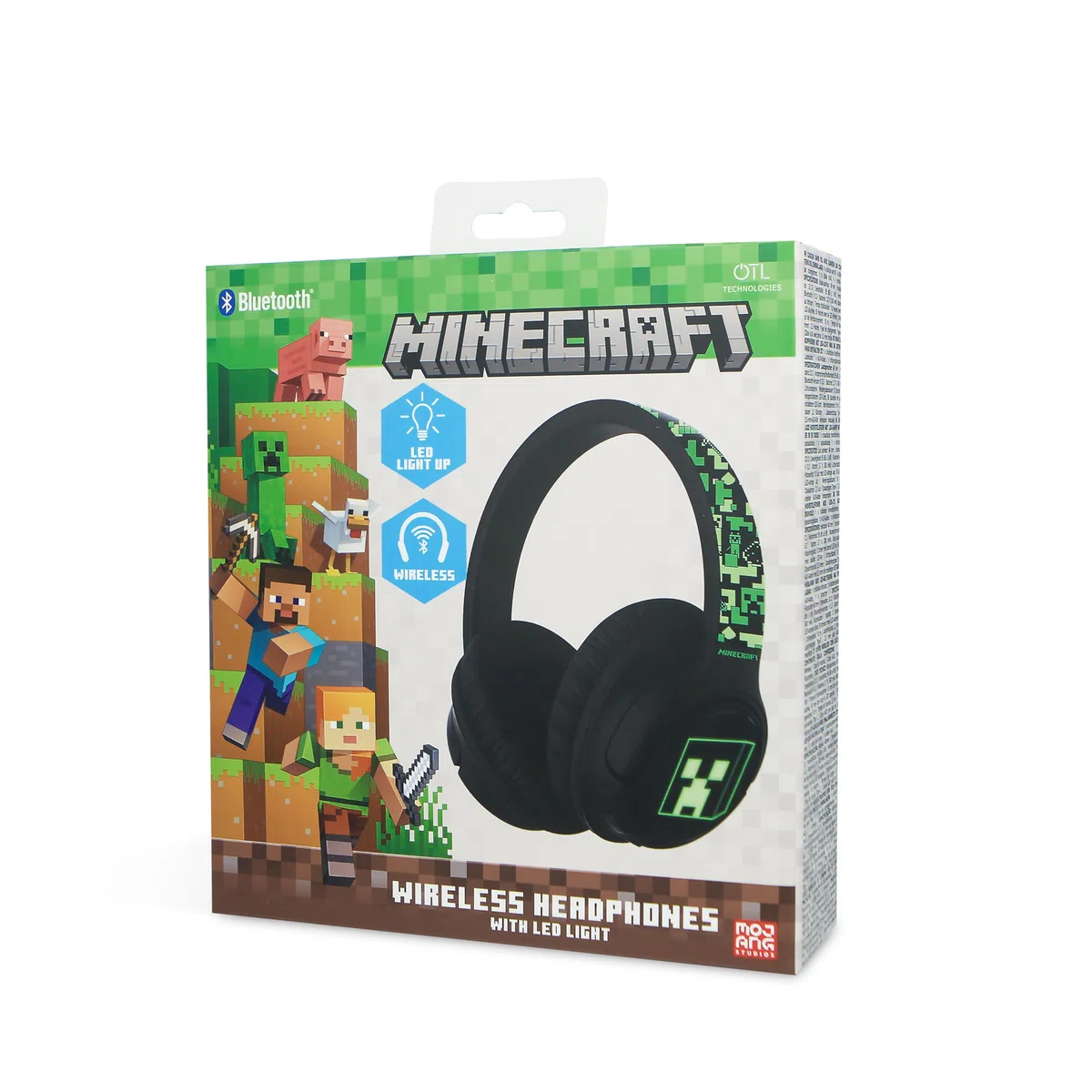 OTL Technologies Auriculares INALÁMBRICOS Minecraft Plegables con LUZ LED