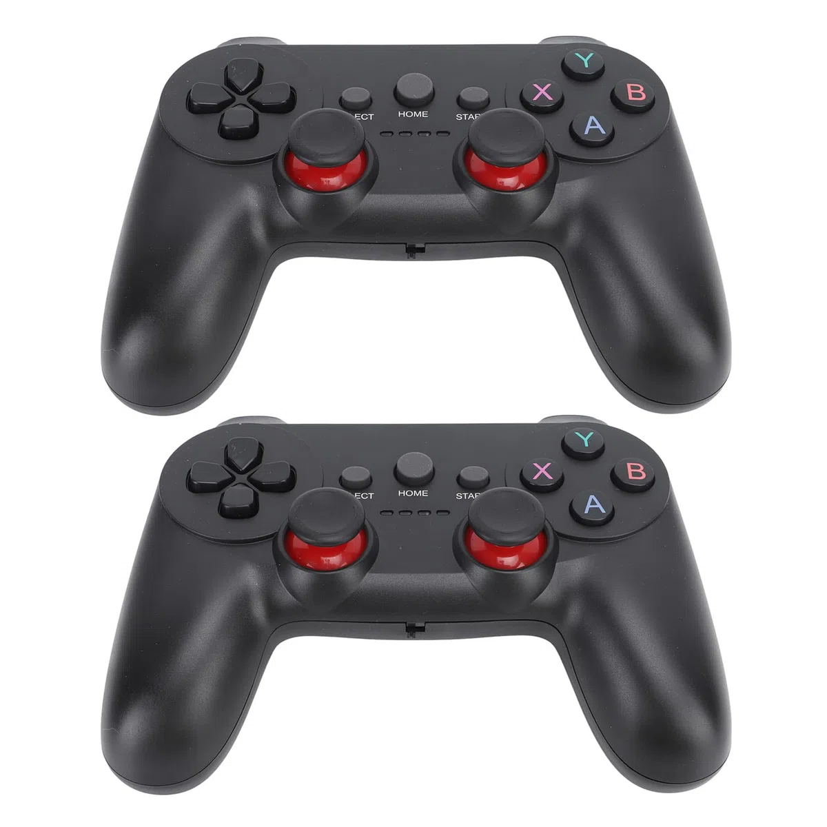 BONKZEBU Gamepad Inalámbrico con Receptor USB, Juegos Prolongados para Compatibilidad Multiplataforma, Paquete de 2, Color Negro