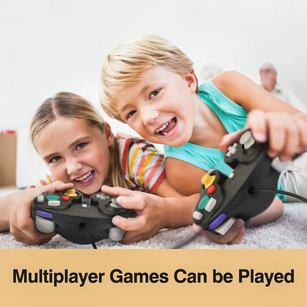 Yideng Controlador de Gamecube, 2 paquetes Controlador de Gamecube con cable clásico Vibration Gamepad Compatible con Gamecube/Wii U/Wii/PC/Switch Controller, Negro