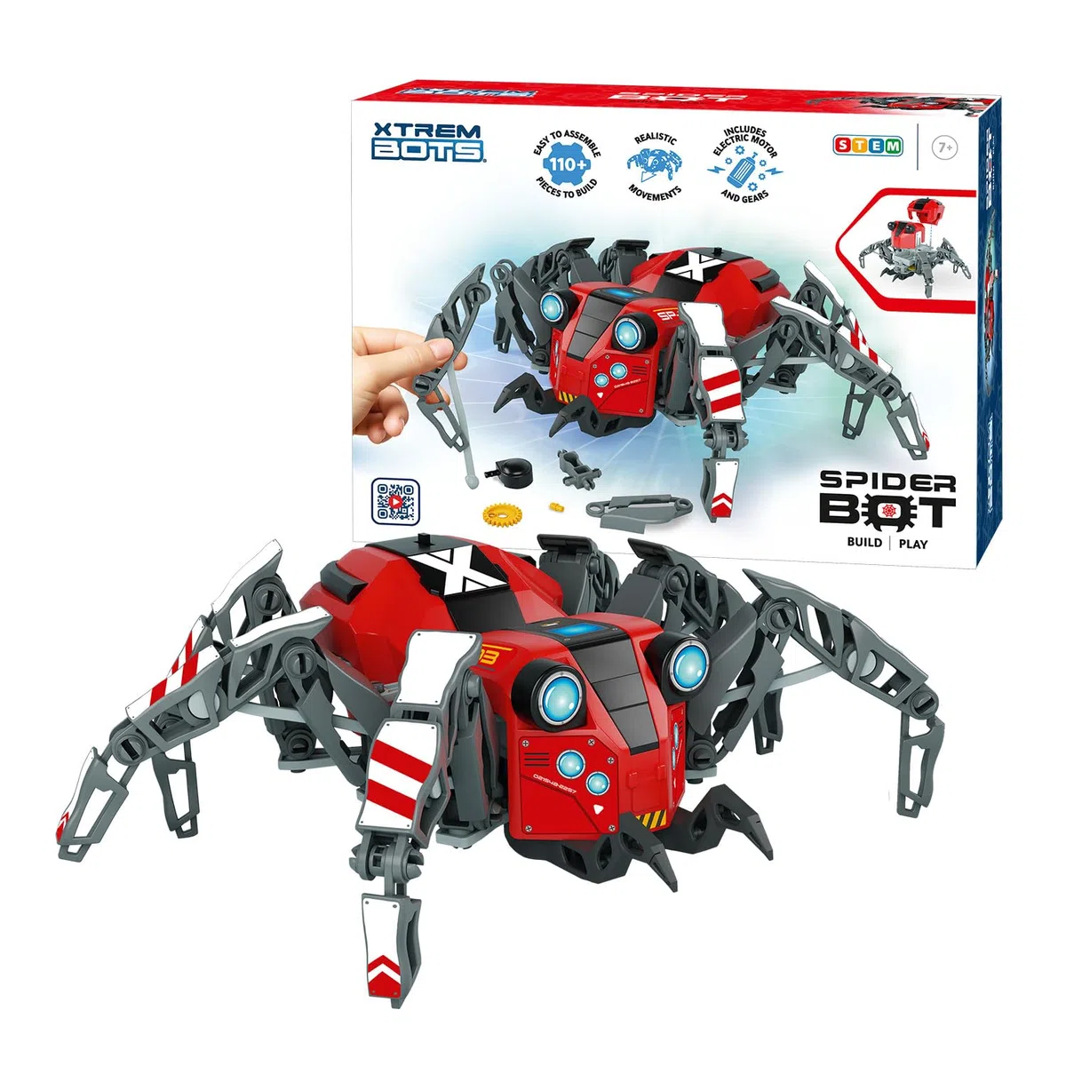 Xtrem Bots Spider BOT - Robotica para Niños Araña | Kit Robotica +7 Años | Robot Juguete 110 Piezas | Juguetes Niños | Robot | Fácil De Montar