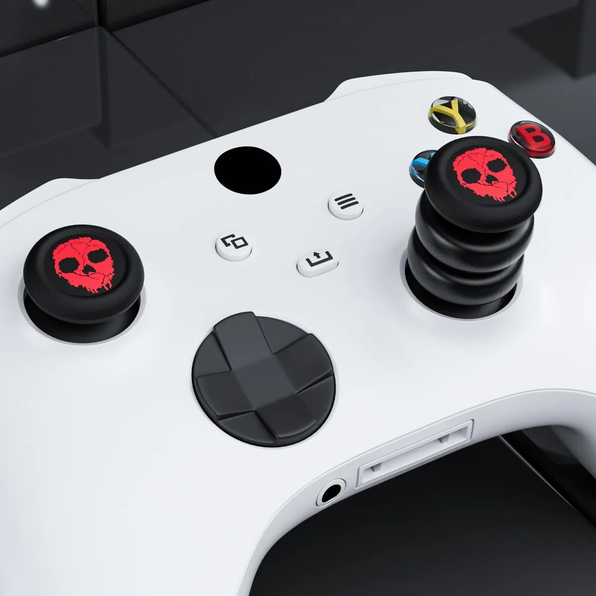 Extensor de pulgar que no se cae y funda de agarre de silicona, 2 juegos para Xbox Series X/S y Xbox One S/X (rojo fantasma)