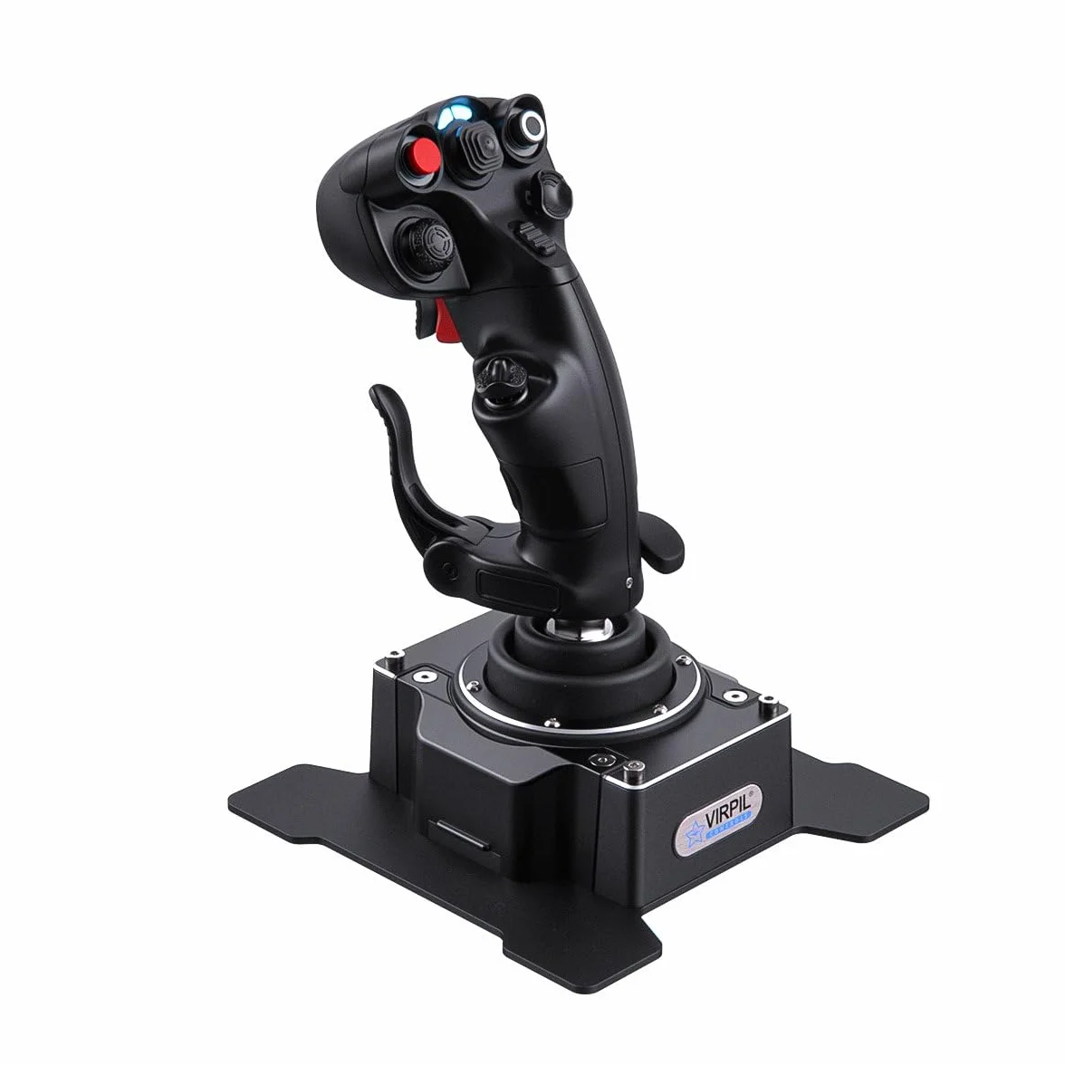 VIRPIL Controls CDT-AEROMAX-R Flightstick HOTAS para Simulador de Vuelo PC – Joystick de Precisión con Base, Controlador Gaming USB, Diestro