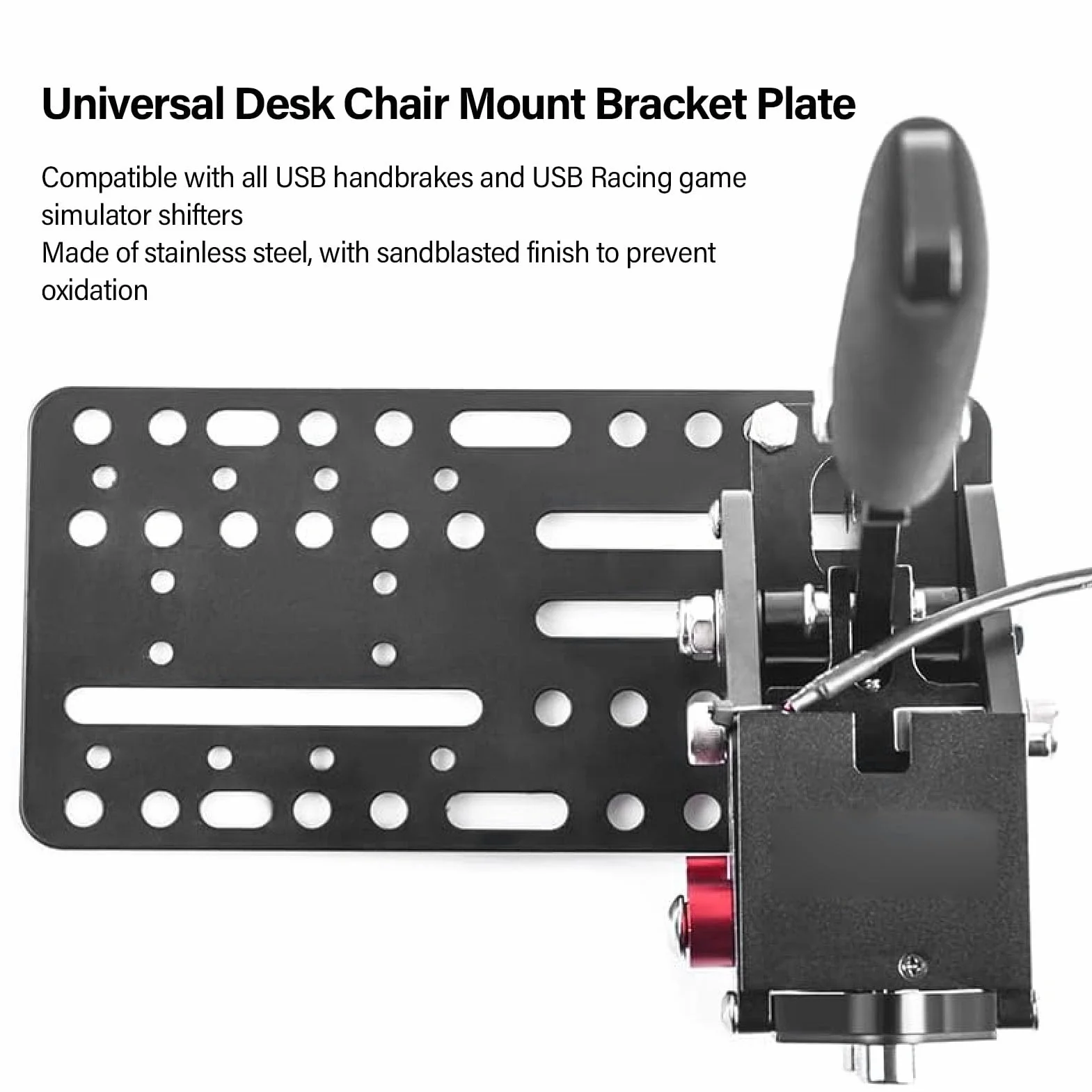 BONKZEBU Placa de Soporte de Montaje del Escritorio de Handbrake USB, Placa Adaptadora Universal de Agujeros Múltiples para la Palanca de Cambios SIM Racing, PC Placa de Montaje de