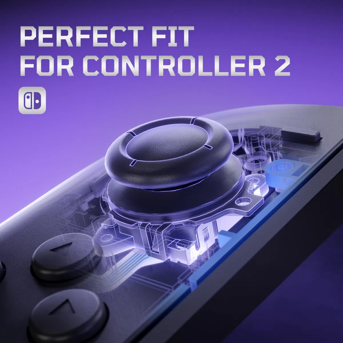 eXtremeRate Joystick 3D de Repuesto para Nintendo Switch 2, Palanca Analógica Izquierda y Derecha para Joycon 2 con Herramientas de Reparación, Multicolor (Negro)