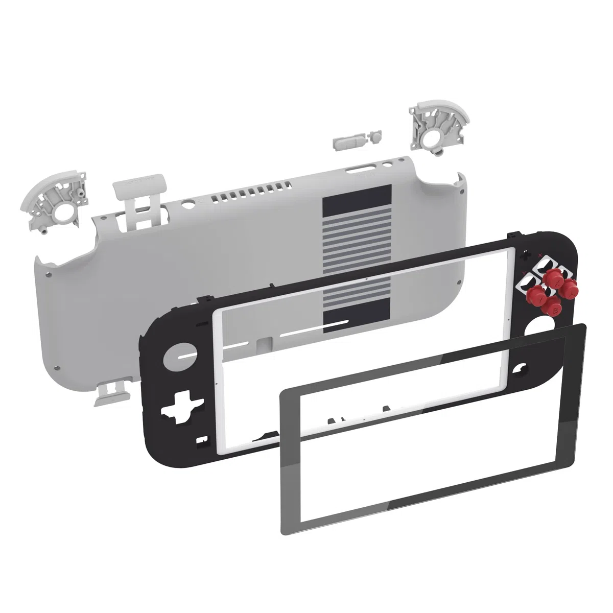 eXtremeRate Carcasa Compatible con Nintendo Switch Lite, Cubierta Completa de NSL Control Portátil, Incluye Funda & Botones & Protector de Pantalla - Clásico NES