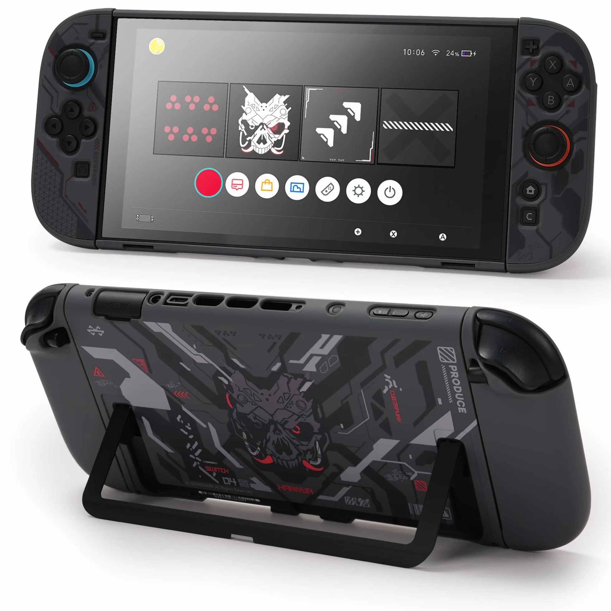 GeekShare Carcasa protectora compatible con Switch 2, funda acoplable compatible con Switch 2, diseño antiarañazos y de absorción de golpes, Cyborg Mech