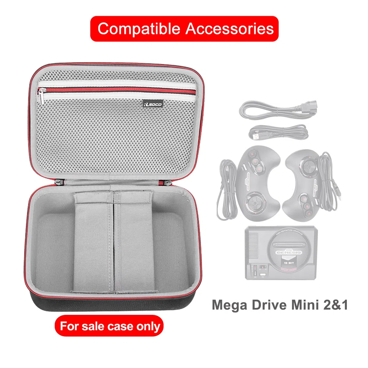 RLSOCO Funda para Megadrive Mini 2/Megadrive Mini