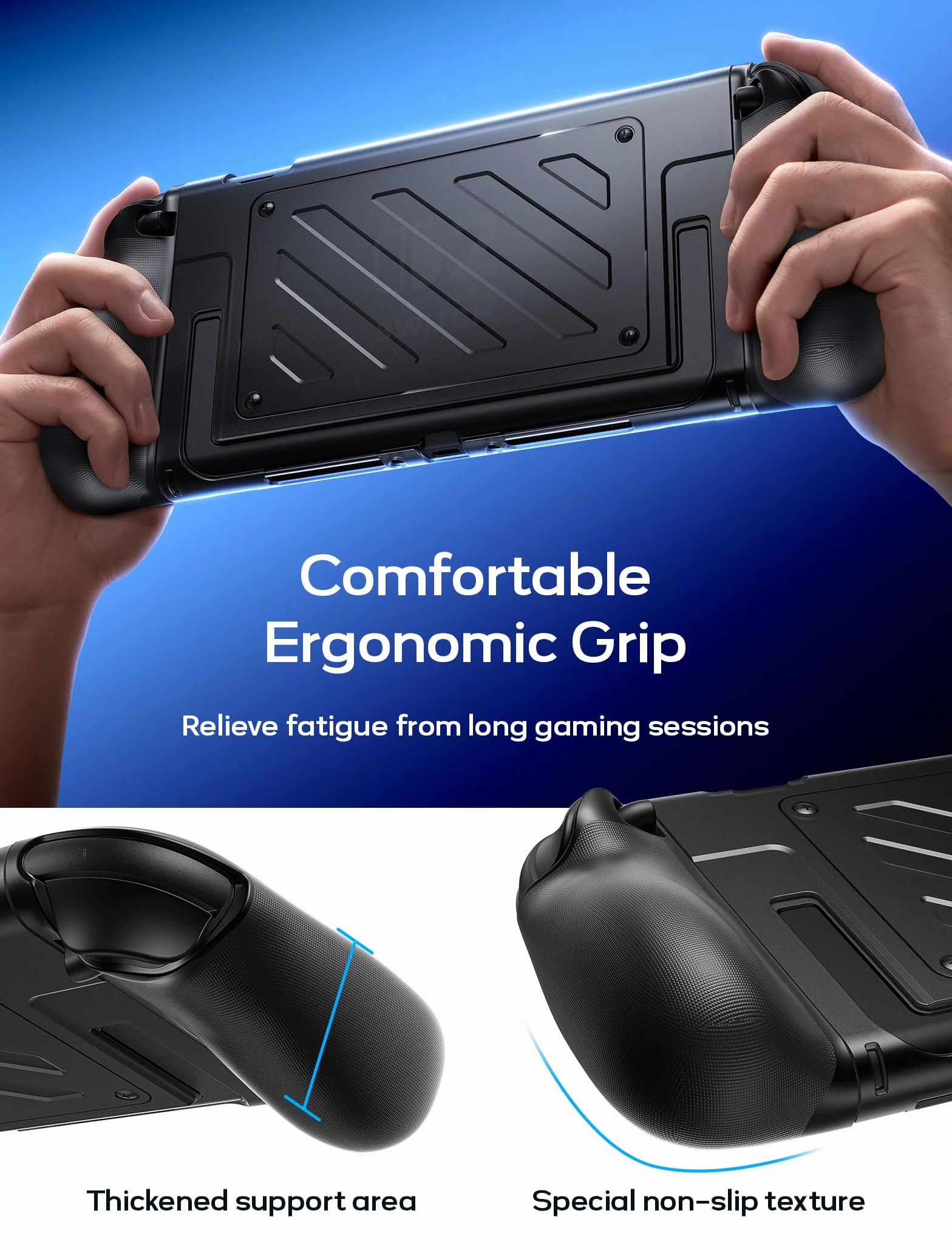 Funda Protectora Dividida JSAUX para Switch 2, Marco Central de TPU y Cubierta Frontal de PC, Agarre Ergonómico Antideslizante, Espacio para 10 Tarjetas de Juego, Compatible con el Soporte - PC0114