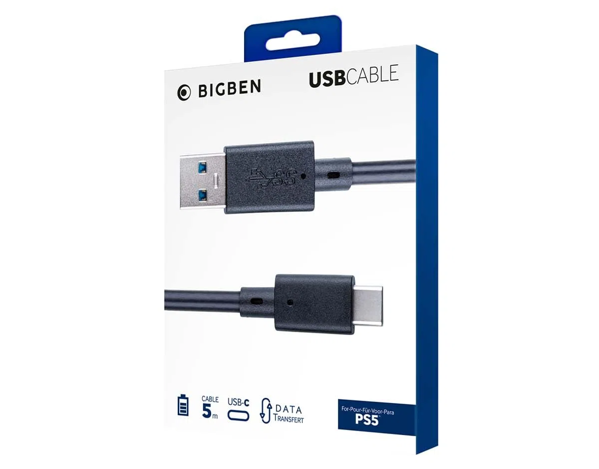 Nacon PS5USBCCABLE5M - Cable USB-C de 5 metros para carga y datos Sony PlayStation PS5