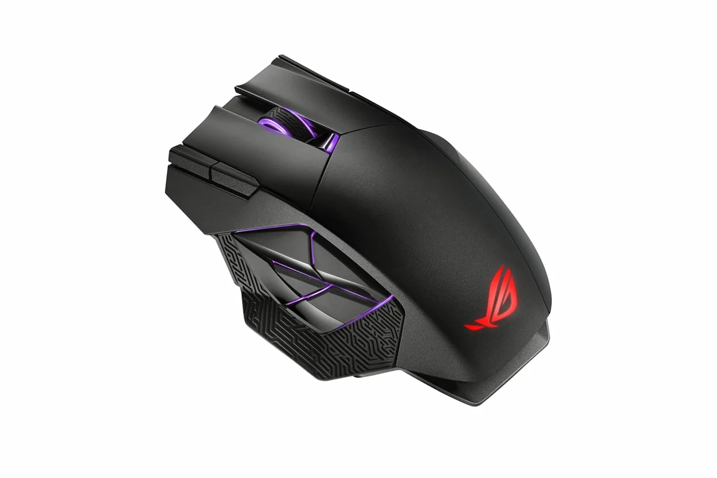 ASUS ROG Spatha X Ratón Gaming Inalámbrico (conectividad por Cable y RF de 2,4 GHz, Soporte de Carga, 12 Botones programables, 19 000 dpi, interruptores Intercambiables, ROG Paracord y Aura Sync)