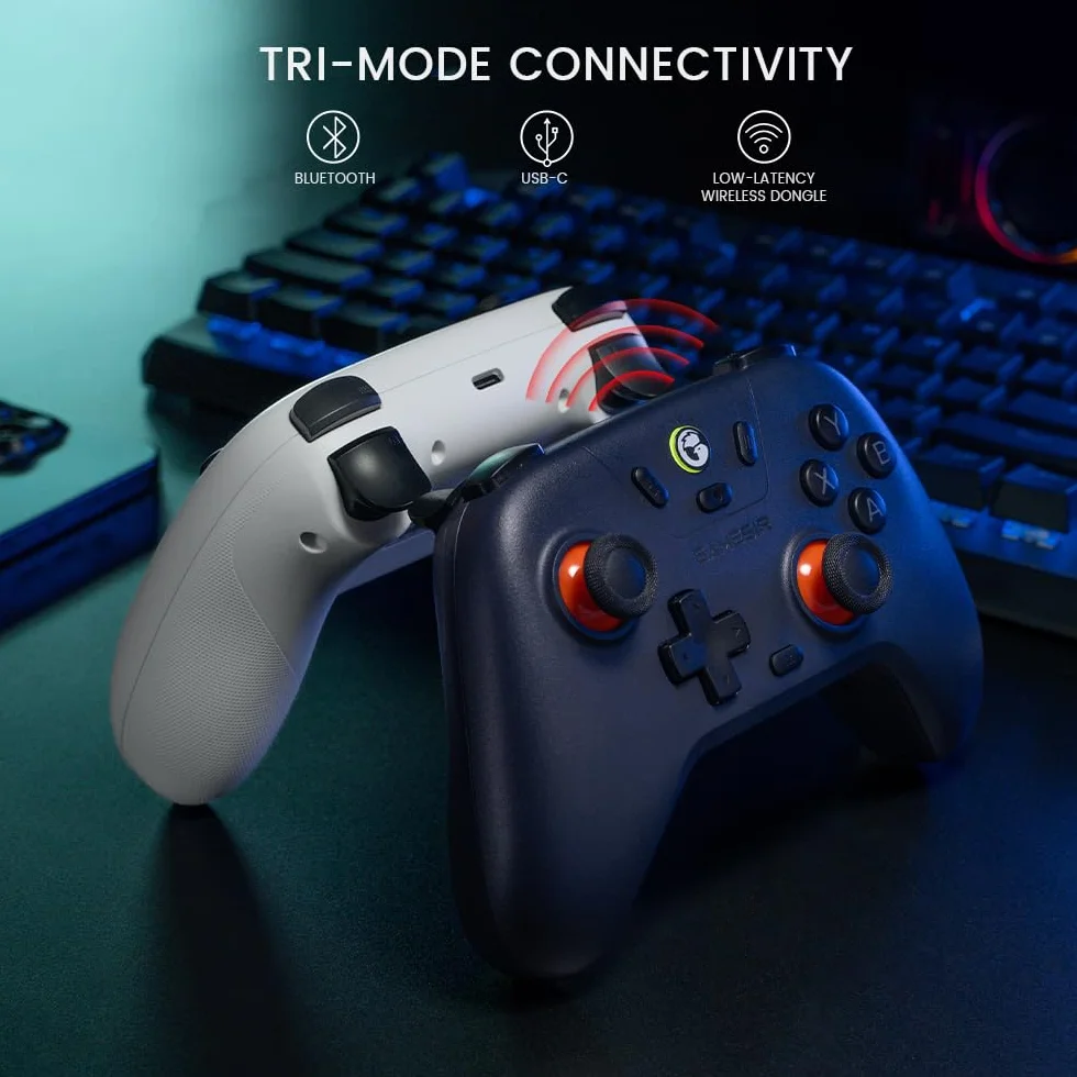 GameSir Nova Lite Controlador Inalámbrico, Conectividad Tri-modo, Joystick Gamepad para PC con Windows/Switch/iOS/Android, con Disparador de Efecto Hall, DualVibration, Turbo, Motion(Morado oscuro)