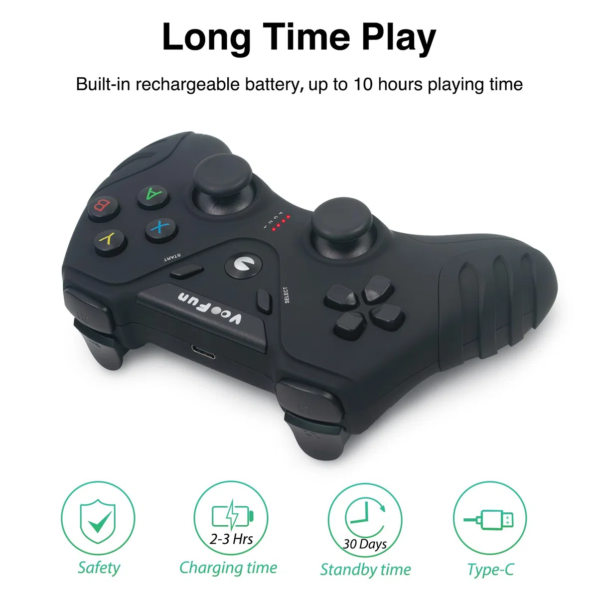 VooFun Mando PC, Inalámbrico 2,4G Mando PS3 Gamepad PC con Hall Joystick(ADIÓS AL DRIFT), Dual Vibración, Gaming Mandos para Windows 7/8/10/11, PS3, Laptop, Steam, Raspberry Pi, Android TV/TV Box