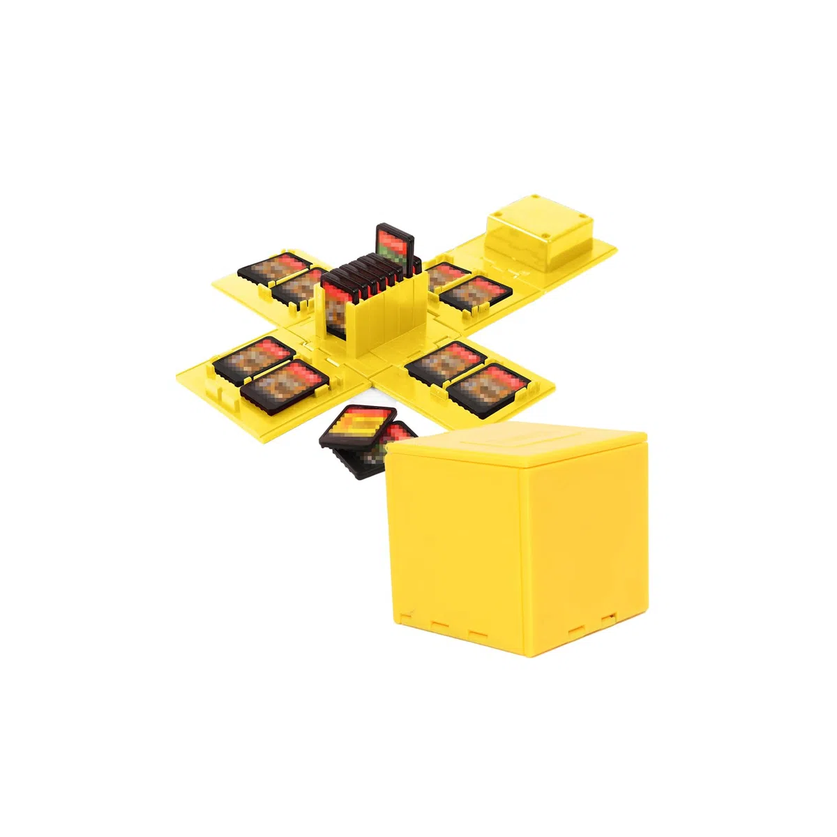 Funda para Tarjetas de Nintendo Switch, Soporte con 16 Ranuras para Juegos (Bloque de Preguntas Amarillo)