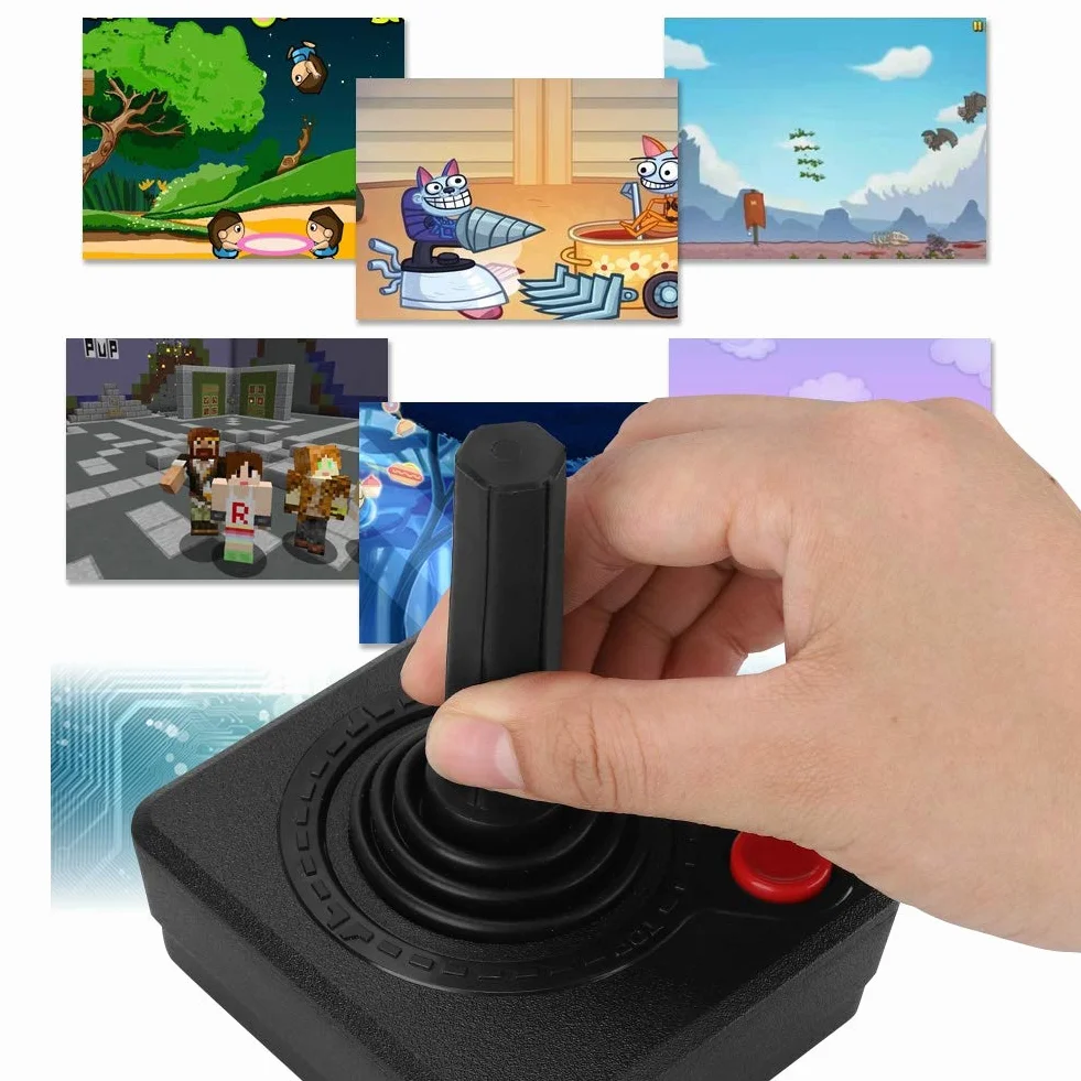 Nikou Joystick - Controlador de Joystick analógico 3D clásico Retro Resistente al Desgaste Control de Juego para A-tari 2600 A-tari 7800