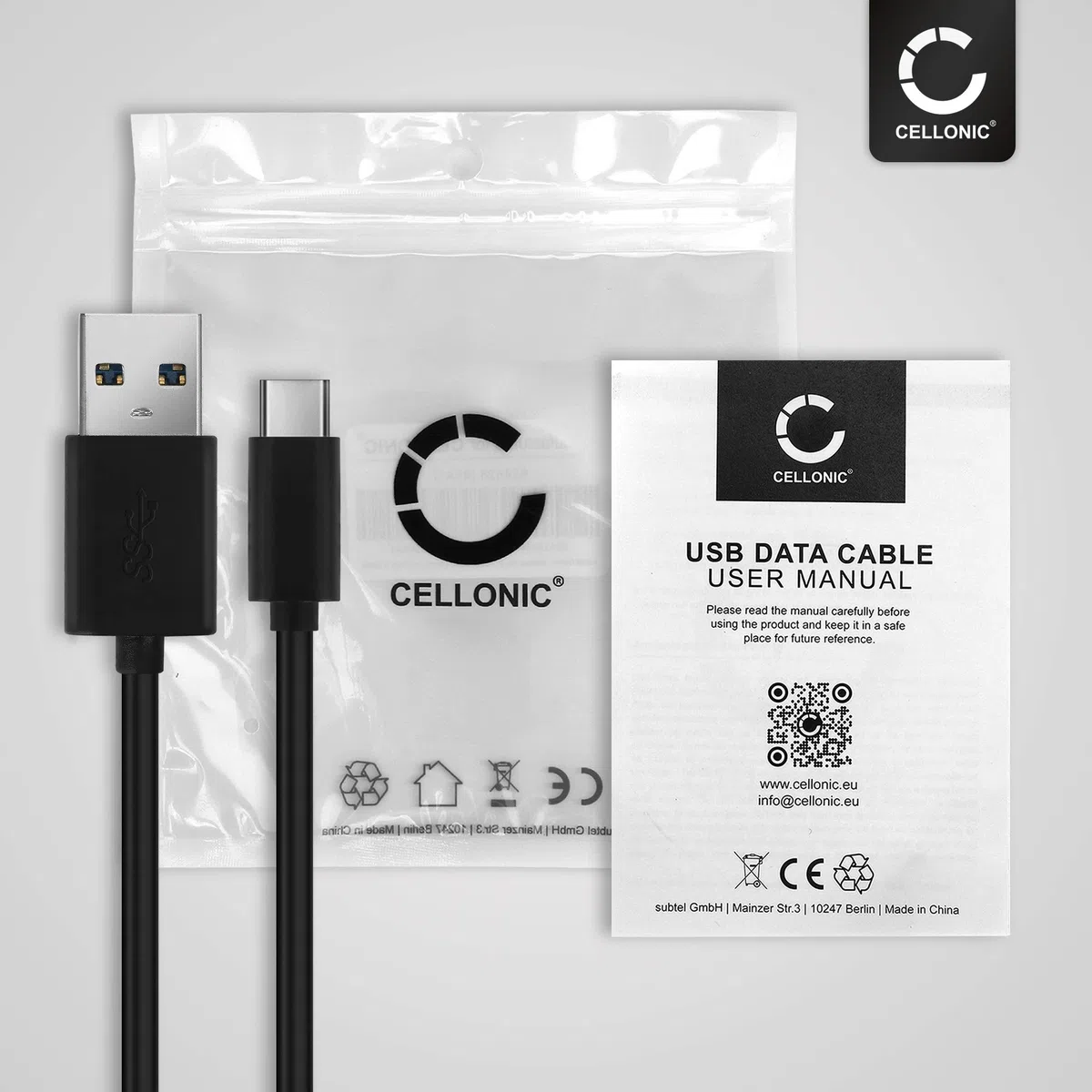 CELLONIC Cable de datos USB PVC 1m para mando/consola compatible con Microsoft Xbox Series X, Series S/One Elite Controller 2 Cable carga USB A Standard USB a USB C Type C 3A