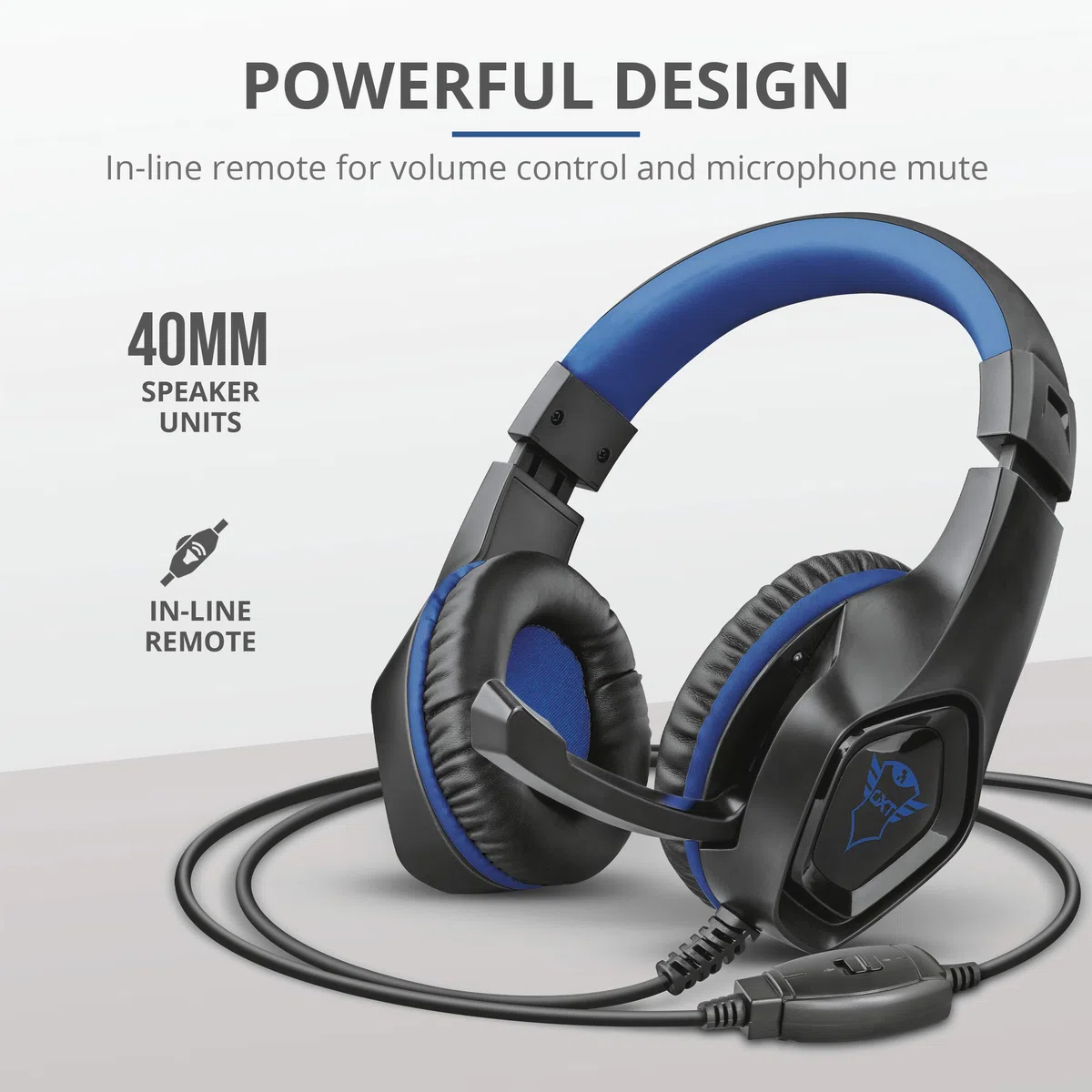 Trust Gaming Cascos PS4 & PS5 GXT 404B Rana Auriculares Gamer con Micrófono Plegable y Corto y Diadema Ajustable, Cable de 2 m, para PlayStation 4 & 5 - Azul