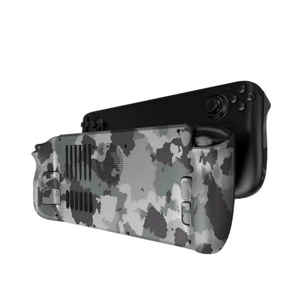 Hzxkqmil Placa Trasera de Repuesto para Steam Deck/Steam Deck OLED, Consola de Mano Panel Inferior con Ventilación de Refrigeración y Disipación de Calor (Camuflaje)