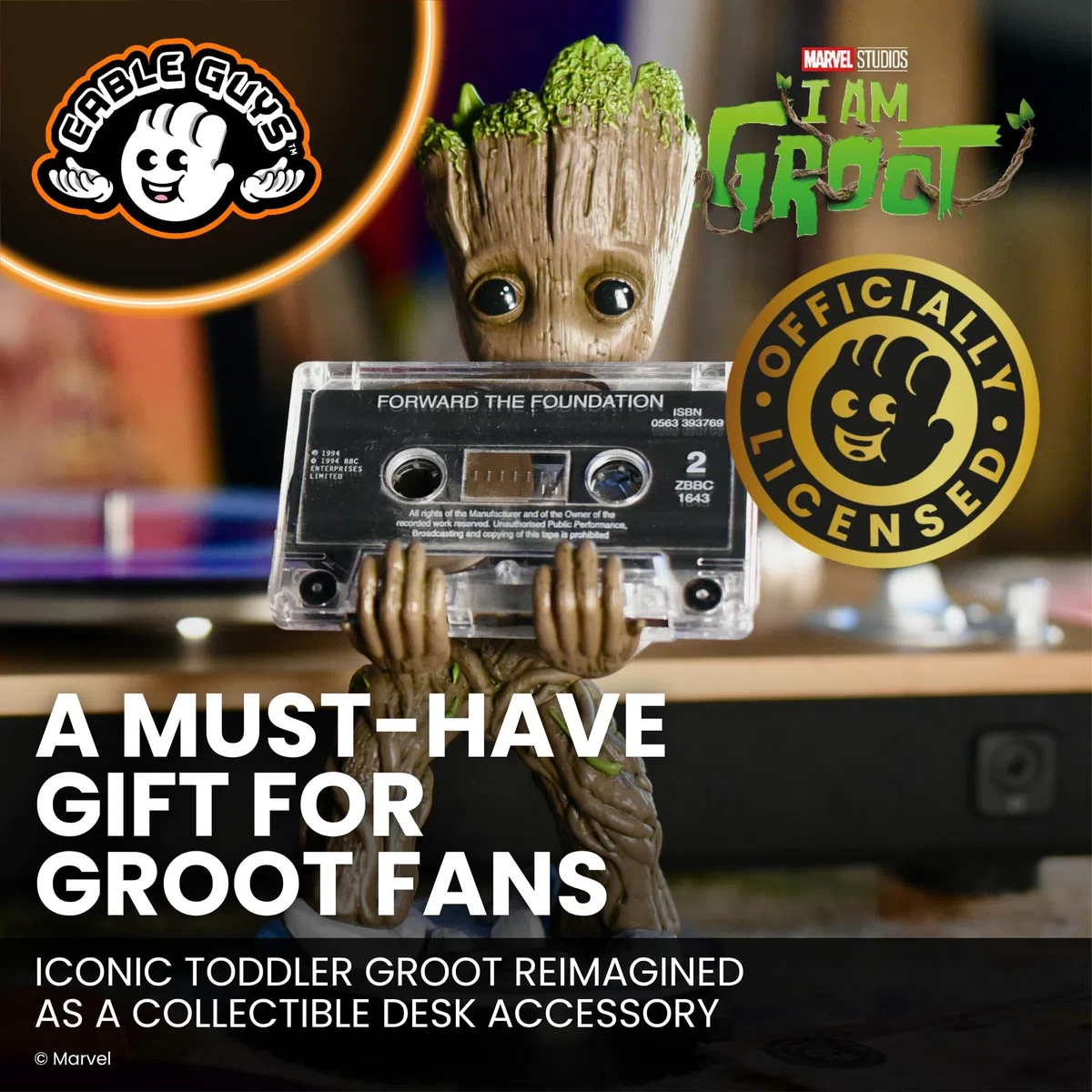 Cableguys - Toddler Groot Gaming Accessories Holder & Phone Holder for Most Gaming Controller (Xbox, Play Station, Nintendo Switch) & Phone