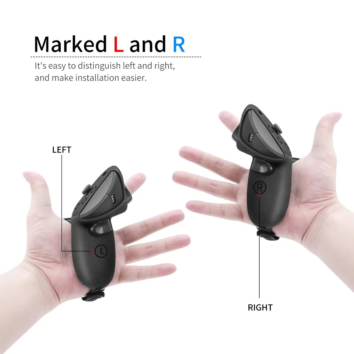 Globular Cluster QP2 Silicone Grips Covers for Meta Quest Pro Controller-Silicone Grip Cover Protector Equipped with Knuckle Straps with PU Leather Cushion Pad (Black)