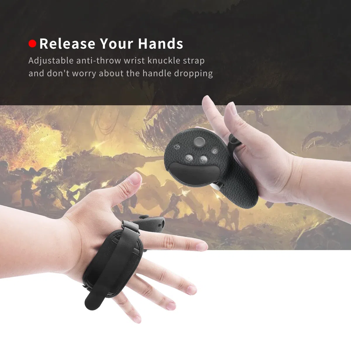 Globular Cluster QP2 Silicone Grips Covers for Meta Quest Pro Controller-Silicone Grip Cover Protector Equipped with Knuckle Straps with PU Leather Cushion Pad (Black)