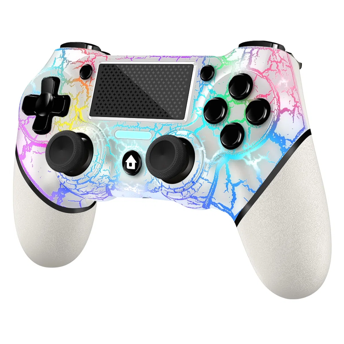 AceGamer Mando Inalámbrico para PS4, Con Luces RGB, Jack de Audio de 3.5mm, Joystick Gamepad V2 Compatible con PS4 / Slim/Pro y Windows PC (Blanco)