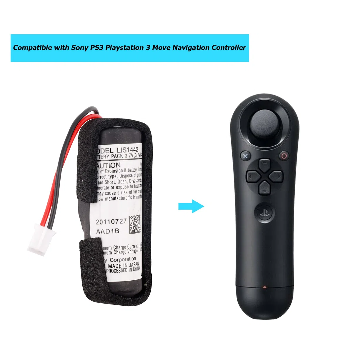 [Actualizado] Batería Vvsialeek LIS1442 compatible con Sony PS3 Playstation 3 Move Navigation Controller con kit de herramientas.