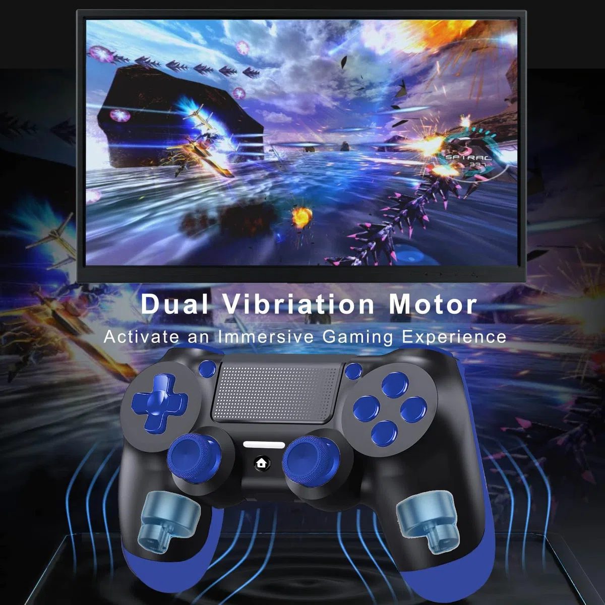 Mando Inalámbrico para PS4, Mando para PS4, con clavija de audio, Vibración y Seis Ejes, Panel Táctil, Mando para PS4/Slim/Pro/PC