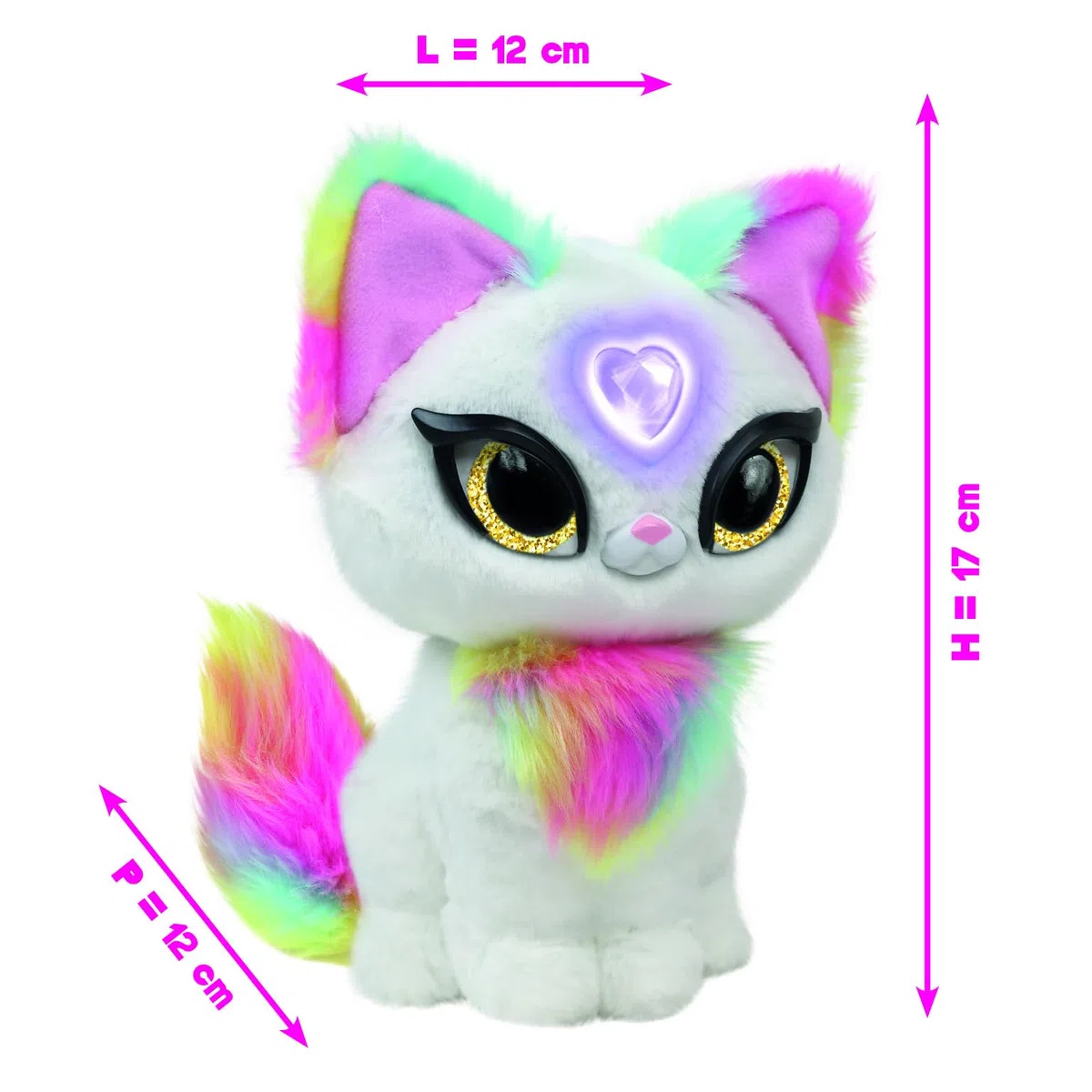 Mistie Secrets, Peluche Interactivo con Funciones electrónicas, Habla en francés, Solo tú Puedes Escuchar Sus Secretos, Corazón mágico, Modelo Luna, para niños Desde 4 años, MY0000