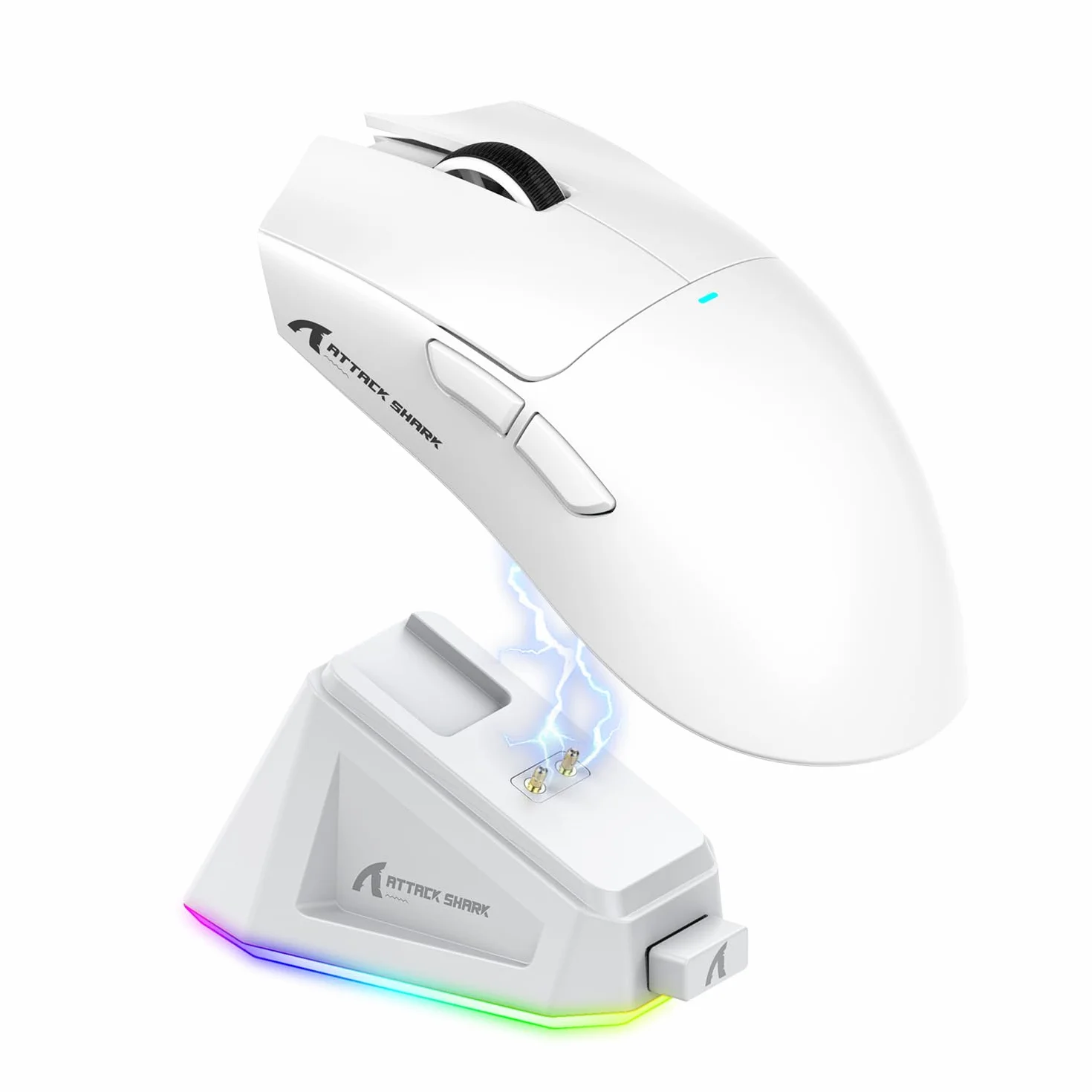 ATTACK SHARK X11 Gaming Mouse with Magnetic Charging Dock, PixArt PAW3311 Gaming Sensor, BT/2.4G Wireless/Wired Gaming Mouse, 22000 dpi, Office Mice Gamer Mice for Win11/Xbox/PS/Mac (White)