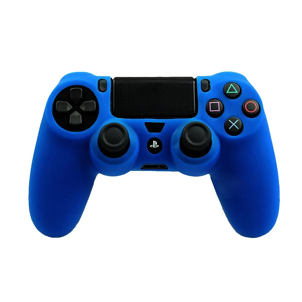 2 fundas de goma de silicona suave de gel compatibles con el controlador Sony Playstation 4 PS4 (azul)