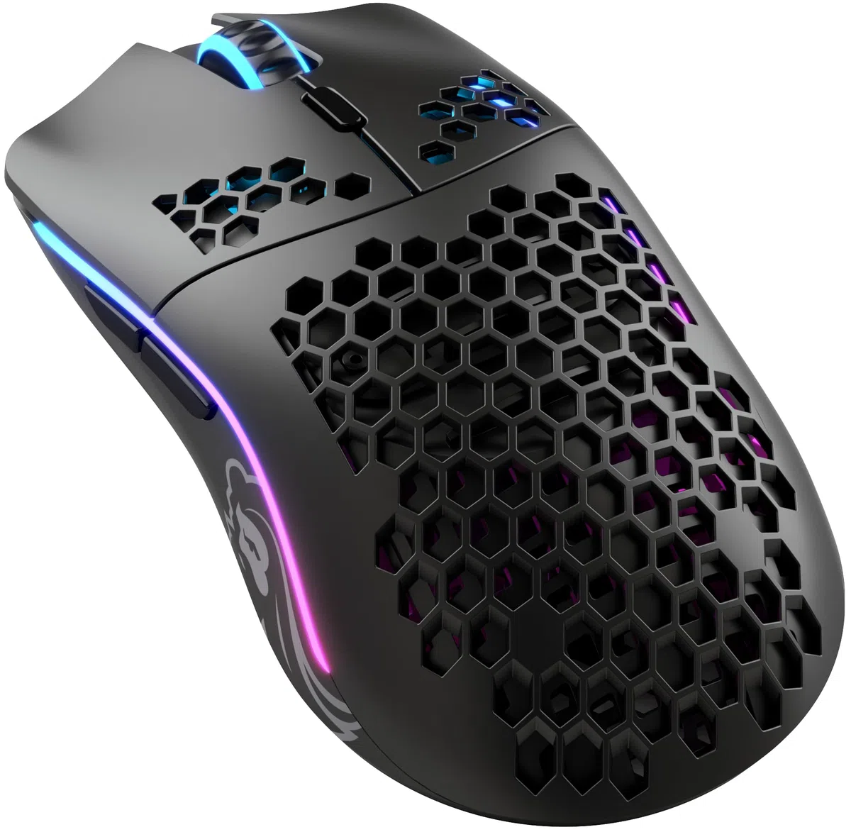 GLORIOUS Gaming Model O Wireless Ratón Gaming inalámbrico - 69 g superligero, diseño Colmena, RGB, ambidiestro, sin Lag 2,4 GHz inalámbrico, hasta 71 Horas de batería - Negro Mate