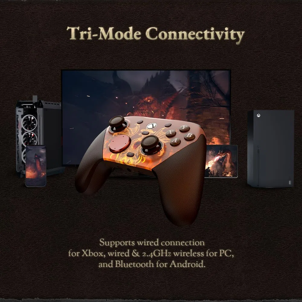 GameSir G7 Pro Mando con cable para Xbox Series X|S, mando inalámbrico para PC, joysticks TMR, gatillos de efecto Hall, frecuencia de sondeo de 1000 Hz (PC), base de carga, edición Dragon’s Dogma II