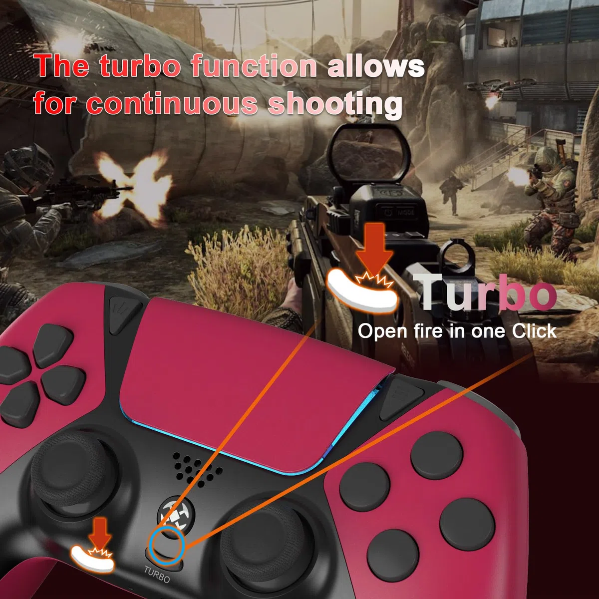 Ymir Luna Controller Upgrade,Wireless Bluetooth Gamepads for Fire TV,PC,PS4,ALPS Sticks ohne Drift,Programmierbare Paddels,Turbo,1200mAh Akku,Gyro Sensor,Amazon Luna kompatibel【2025 Profi Edition