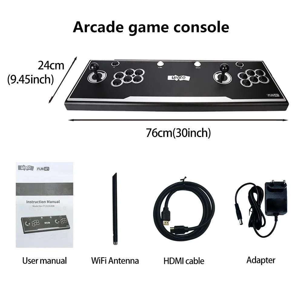 Unico Retro Arcade Console Stick, 44 Juegos SNK con licencia oficial precargados, Soporta salida AV y HDMI con 2 joysticks