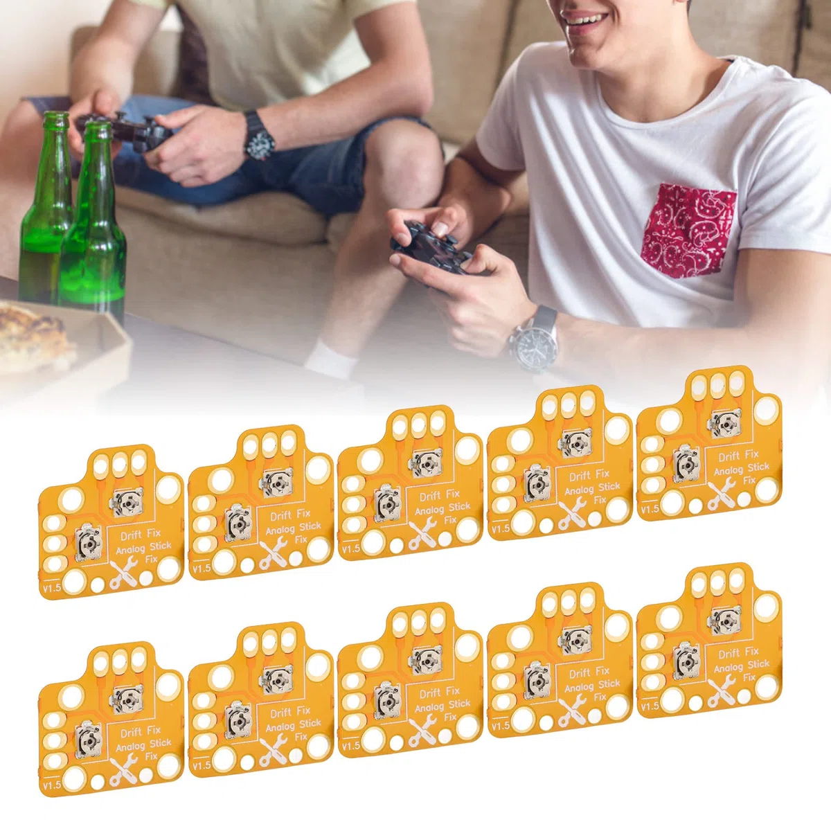 10Pcs Universal Gamepad Joystick Drift Repair Board, Gamepad Joystick Drift Repair Board, 3D Thumb Stick Drift Fix Mod para PS4 para PS5 para Xbox Gold