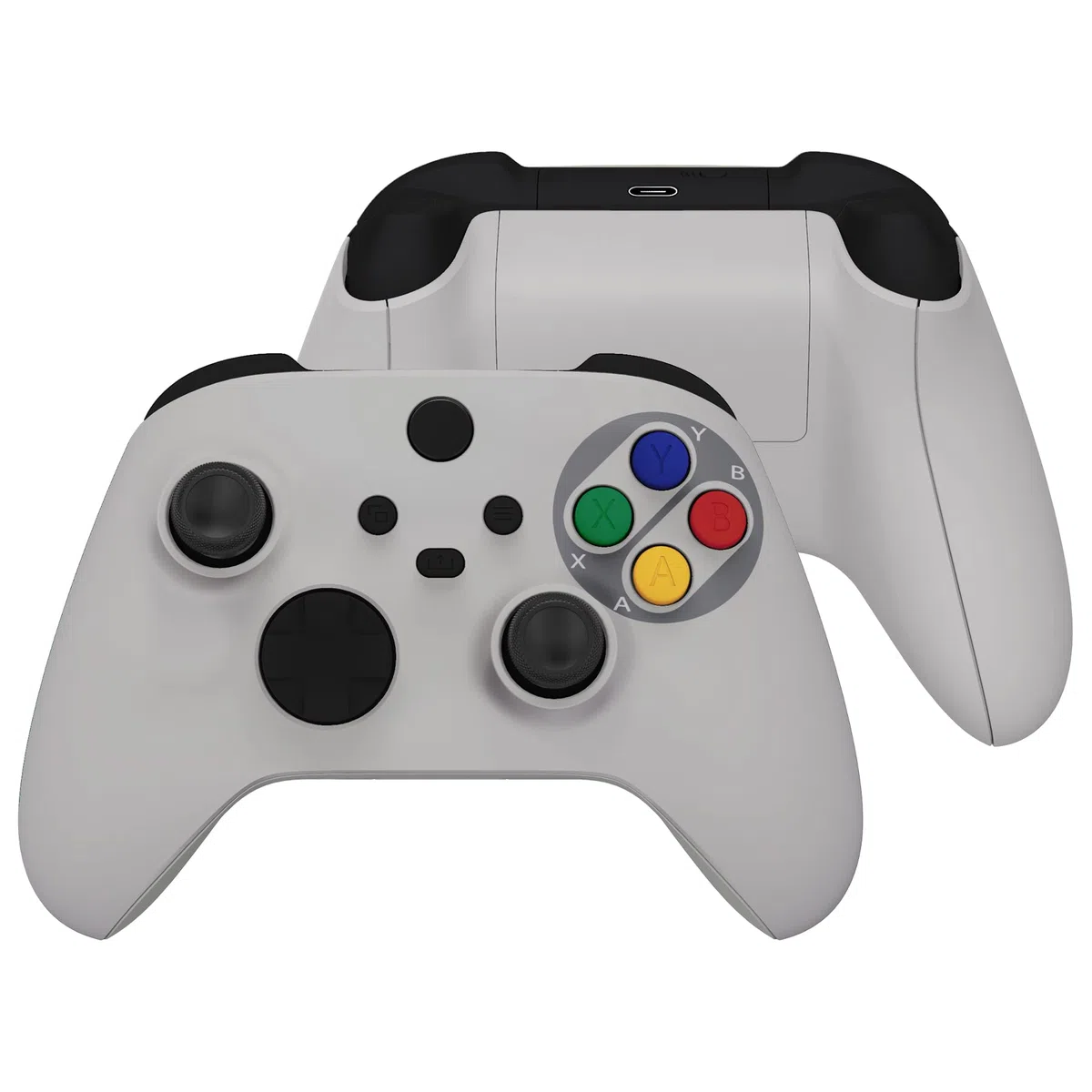 eXtremeRate Carcasa para Xbox Series X S Mando Carcasa Completa Protector Placa Trasera Funda Frontal Empuñadura Agarre Botones para Xbox Serie S X Control-No Incluye Mando(Clásico SFC SNES EU)