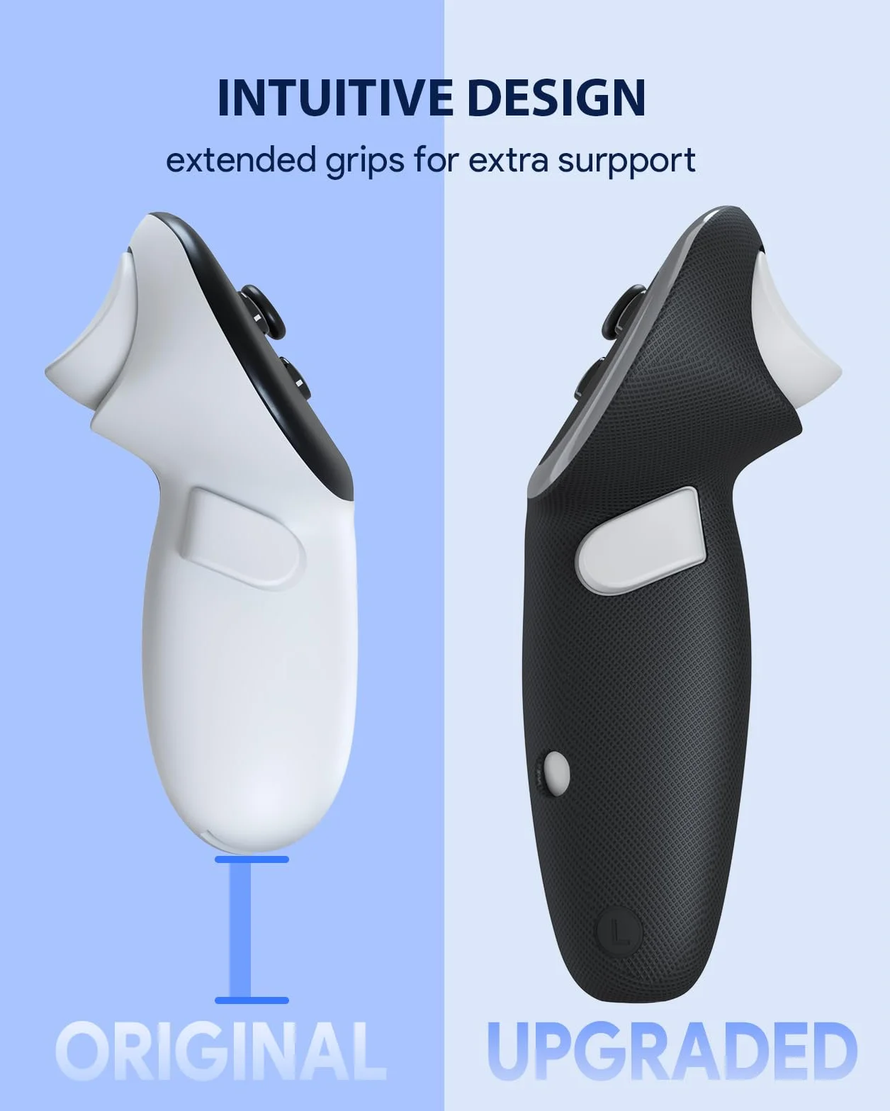 Aubika Recargable Funda de Agarre Controlador para Meta Quest 3, Oculus Quest 3S Accesorios, con 2 Baterías de Repuesto, Protector en VR