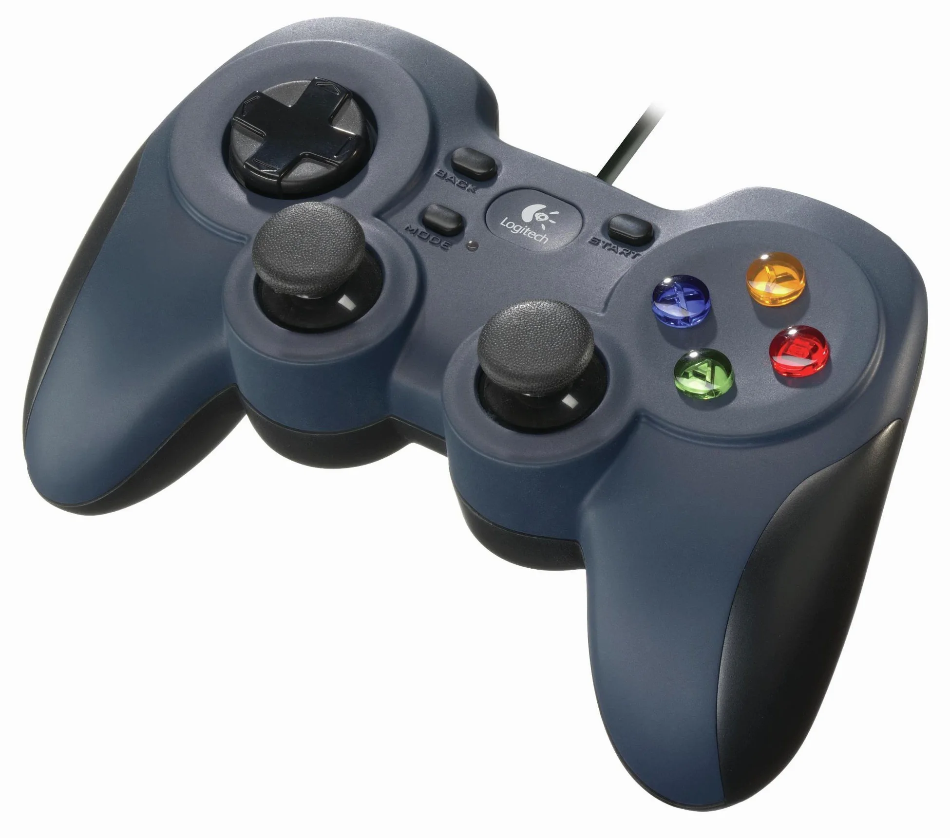 Logitech F310 Gamepad con Cable, Distribución Tipo Consola, Mando de Dirección 4 Conmutadores, Comodidad de Sujeción, Cable 1,8m, PC - Azul/Gris