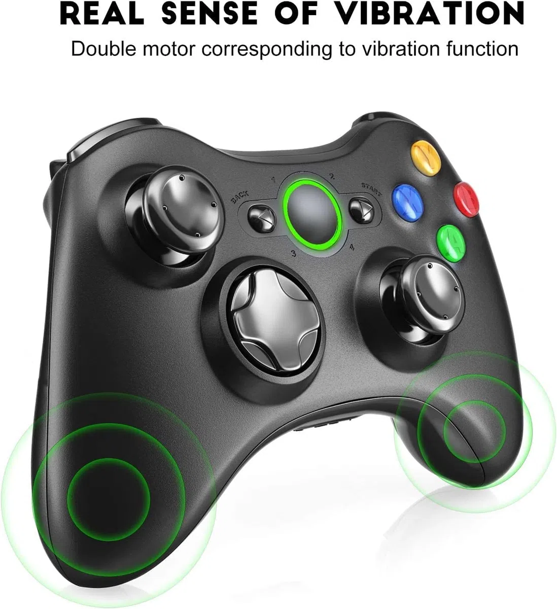 Dhaose - Mando inalámbrico de 2,4 GHz, gamepad mejorado con joystick para Xbox 360, Xbox Slim 360 y ordenadores con Windows 7, 8 y 10