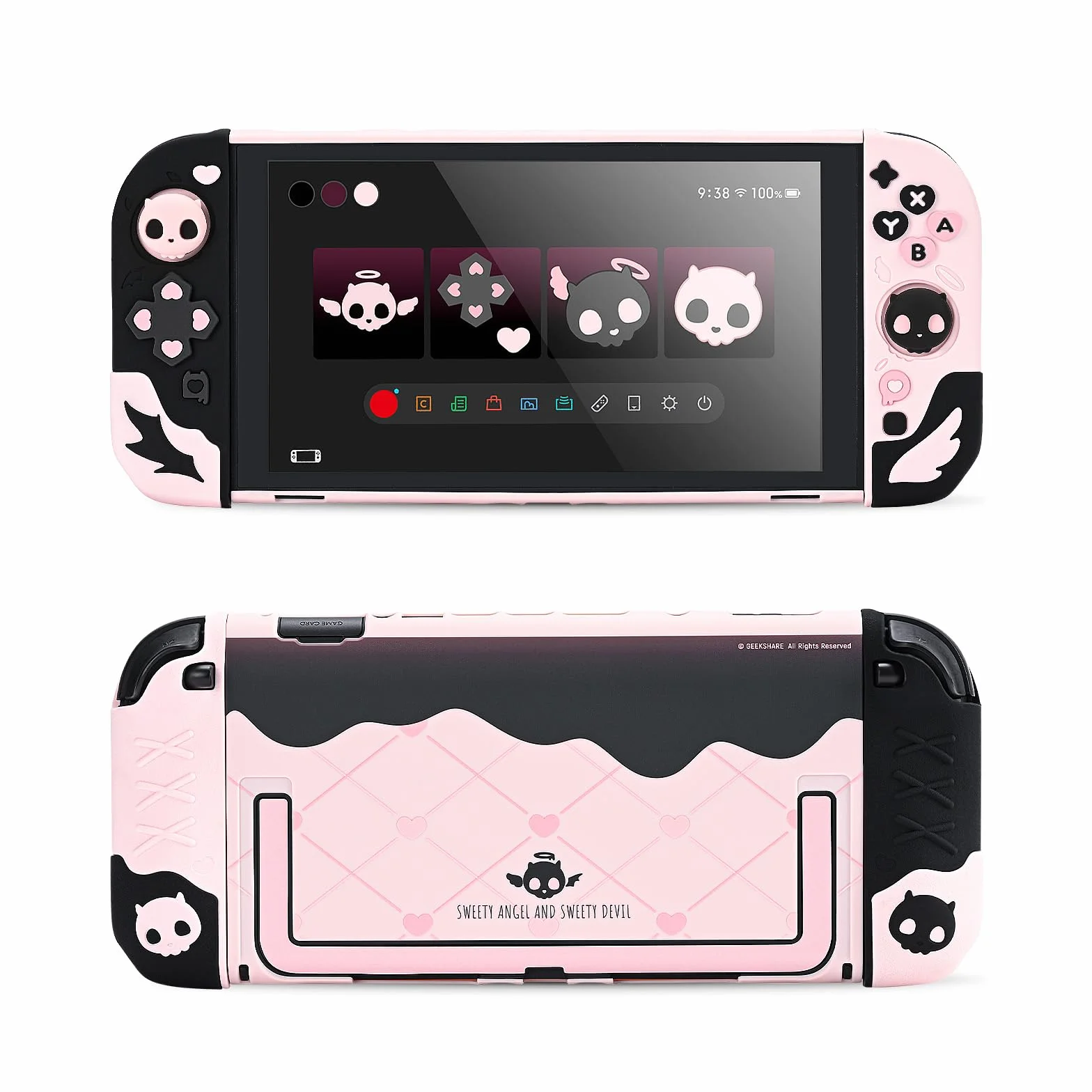 GeekShare Funda protectora de silicona compatible con Switch 2, resistente a los arañazos Switch 2, funda protectora de silicona suave para joystick con 2 tapas de agarre para pulgar, diseño de
