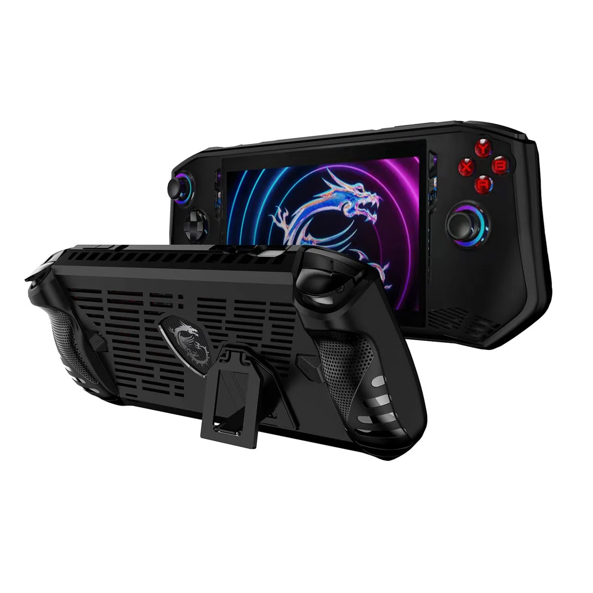 Funda para MSI Claw,Agarre TPU Estuche Protectora para MSI Claw A1M Juegos Portátiles,Funda Trasera Blanda con Soporte para MSI Claw(Negro)